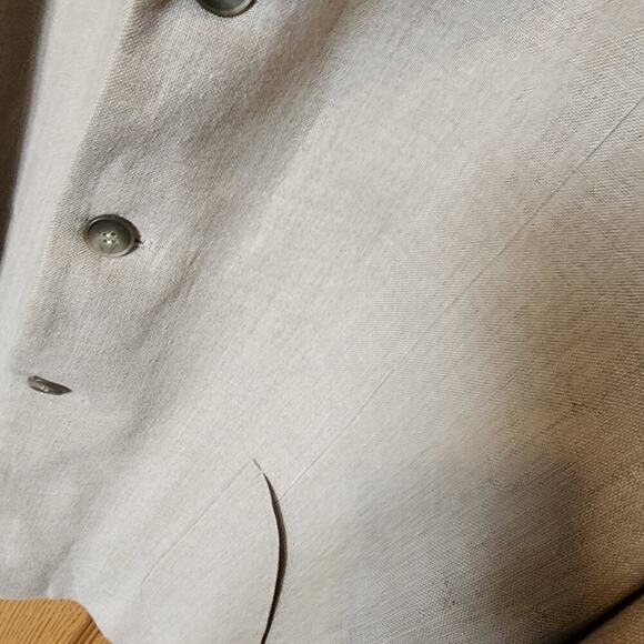 Cellini Linea Uomo Men's 100% Linen Blazer Sport Coat Lightweight Tan Coat Lined - Picture 7 of 16